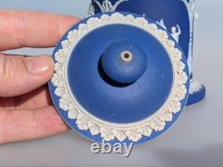 Antique Early 19th Century Wedgwood Jasperware Blue White Jar Classical Figures