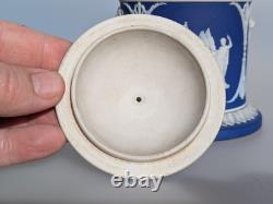 Antique Early 19th Century Wedgwood Jasperware Blue White Jar Classical Figures