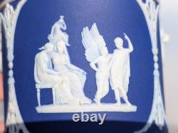 Antique Early 19th Century Wedgwood Jasperware Blue White Jar Classical Figures