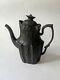 Antique English Black Basalt Egyptian Jasperware Porcelain Coffee Pot C. 1800