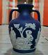 Antique Large 7 Wedgwood Dark Blue Jasperware Classical Portland Vase Jasper