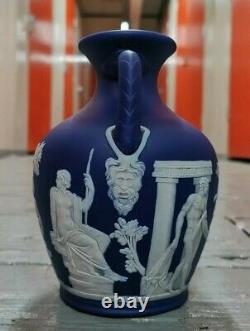 Antique Large 7 Wedgwood dark blue jasperware classical portland vase Jasper