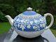Antique Pale Wedgwood Blue Jasperware/stoneware Teapot H781 Hemispheric Ivy