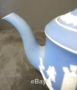 Antique Pre -1850s Wedgwood Cobalt Blue Jasperware Tea Set