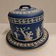 Antique Vintage Wedgwood Jasper Ware Cheese Dome With Underplate Cake Plate