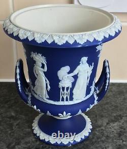 Antique WEDGWOOD BLUE DIP JASPERWARE porcelain 5&5/8 CAMPANA VASE
