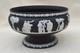 Antique Wedgwood Jasper Ware Black & White Neoclassical Footed Large Fruit Bowl