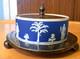 Antique Wedgewood Very. Rare 1875 Jasperware Trinket Dish Lid/base Ep, 12cmx5cm