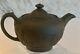 Antique Wedgwood Black Basalt Etruscan Jasperware Teapot Mid 19th Century