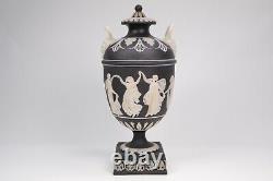 Antique Wedgwood Black Jasper Ware Vase Cover The Dancing Hours VA Museum 1800