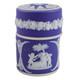 Antique Wedgwood Blue Jasperware Vesta Match Pot Box Classical Figures C1890