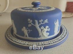 Antique Wedgwood Classical Roman Blue Jasper Cheese Dome And LID Victorian