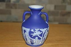 Antique Wedgwood Cobalt Blue Jasper Ware 5 Portland Vase (c. 1840)