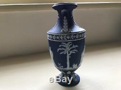 Antique Wedgwood Cobalt Blue Jasper Ware Jasperware 6 Muses Trophy Vase