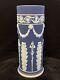 Antique Wedgwood Cobalt Jasperware Spill Vase Rams Head Lily Of The Valley B14