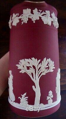 Antique Wedgwood Crimson Jasperware Tall Pitcher Offerings of Peace 7.8 inches