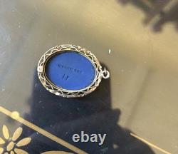 Antique Wedgwood Dark Blue Jasper Ware pendant Maybe Pinchbeck Mount or 9ct