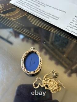 Antique Wedgwood Dark Blue Jasper Ware pendant Maybe Pinchbeck Mount or 9ct