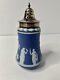 Antique Wedgwood Dark Blue Jasperware Sugar Shaker Muffineer With Lid