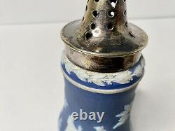 Antique Wedgwood Dark Blue Jasperware Sugar Shaker Muffineer With Lid