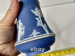 Antique Wedgwood Dark Blue Jasperware Sugar Shaker Muffineer With Lid