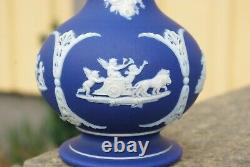 Antique Wedgwood Deep Blue Jasperware vase England