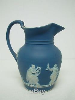 Antique Wedgwood England Dark Blue Jasperware 5 3/4 Pitcher