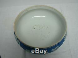 Antique Wedgwood England Dark Blue Jasperware 8 1/4 Footed Bowl