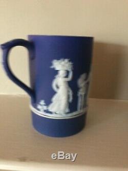 Antique Wedgwood England Jasperware Tankard And Dancing Hours Pitcher