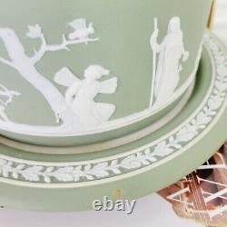 Antique Wedgwood Jasperware Dipped Sage Green Cheese Dome Cake Plate