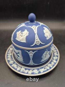 Antique Wedgwood Jasperware Lidded Honey Pot 14cm Diameter
