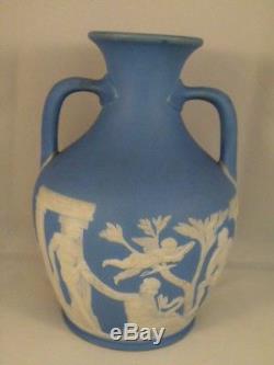 Antique Wedgwood Jasperware Portland Vase Light Blue 7.5 inches tall
