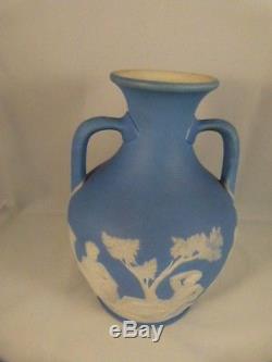 Antique Wedgwood Jasperware Portland Vase Light Blue 7.5 inches tall
