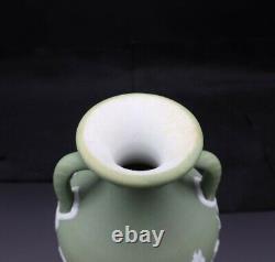 Antique Wedgwood Jasperware Portland Vase Pale Green 5