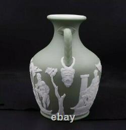 Antique Wedgwood Jasperware Portland Vase Pale Green 7