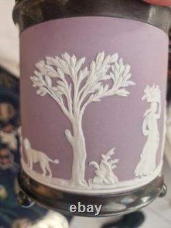 Antique Wedgwood Jasperware Rare Lilac Biscuit Barrel
