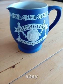 Antique Wedgwood Jasperware Ross's Belfast Ginger Ale Jug 13cm Tall. C. 1910. VGC