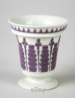 Antique Wedgwood Jasperware Vase White Ground with Lilac Purple Relief c. 1810-1820