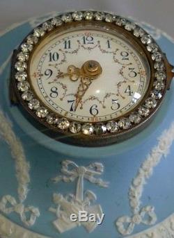 Antique Wedgwood Jasperware wall clock with brilliants