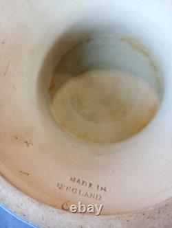 Antique Wedgwood Large Dark Blue Pedestal Bowl Compote Jasperware Sacrifice VGC