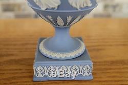 Antique Wedgwood Light Blue Jasper Ware Dancing Hours 10 Urn With Lid (c. 1879)
