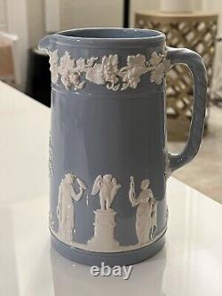 Antique Wedgwood Light Blue Jasperware Creamer EXCELLENT 6.75