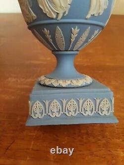 Antique Wedgwood Light Blue Jasperware Dancing Hours 6 1/4 Urn Vase 18 Century