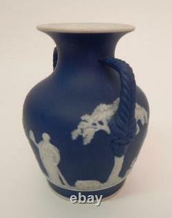 Antique Wedgwood Neoclassical Portland Shape Cobalt Blue Vase 1868 Date Mark