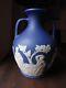 Antique Wedgwood Portland Vase 7 1/4 Cobalt Blue And White Jasperware England