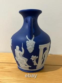 Antique Wedgwood Portland Vase Dark Blue Jasper Dip Impressed c1820-50 16cm 2