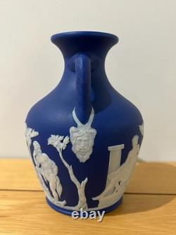 Antique Wedgwood Portland Vase Dark Blue Jasper Dip Impressed c1820-50 16cm 2