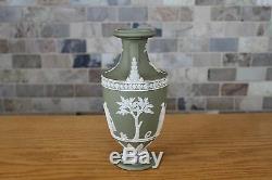 Antique Wedgwood Sage Blue Jasper Ware 8 Apollo and Muses Trophy Vase (c. 1900)