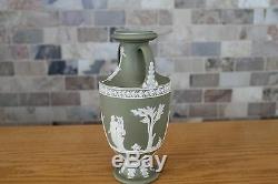 Antique Wedgwood Sage Blue Jasper Ware 8 Apollo and Muses Trophy Vase (c. 1900)