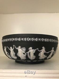 Antique Wedgwood Solid Black Jasperware Dancing Hours 10 Bowl C 1866-1891